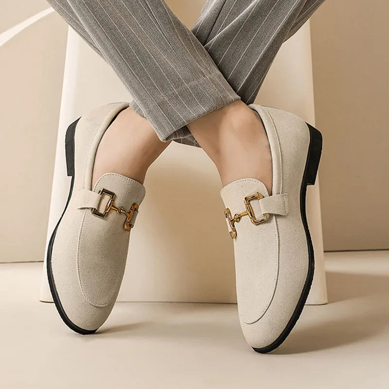 Men's Suede Loafers | Horsebit Detail | Slip-On Dress Shoe