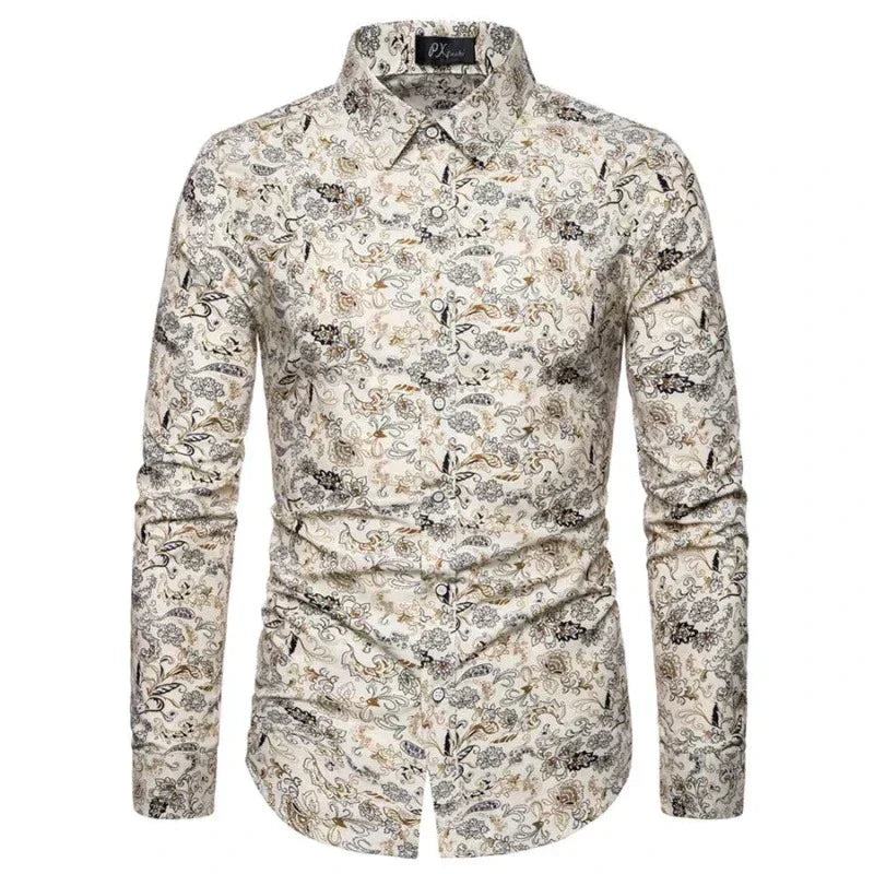 Slim Fit Dress Shirt | Micro-Dot Pattern | Stretch Cotton Blend
