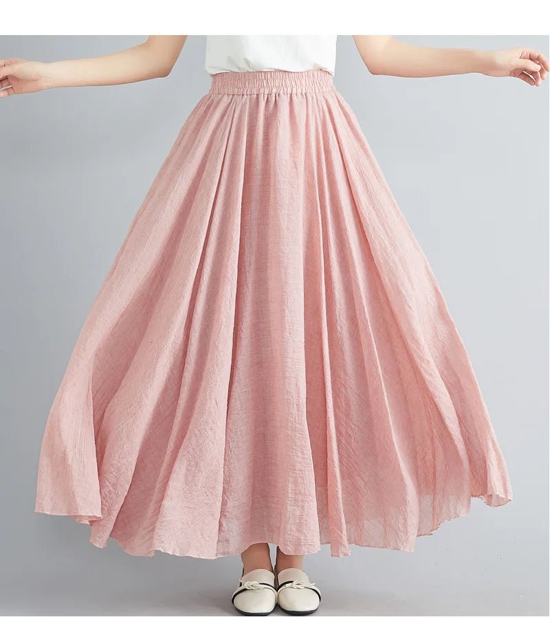 Flowy Crinkle Cotton Maxi Skirt | Elastic Waistband | Lightweight Drape