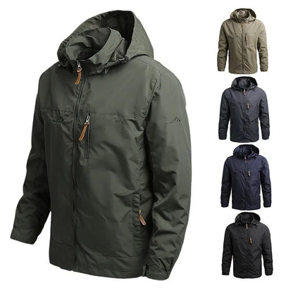 Men's Waterproof Hooded Jacket | Lightweight Shell | Windproof Design | Outdoor Essentials