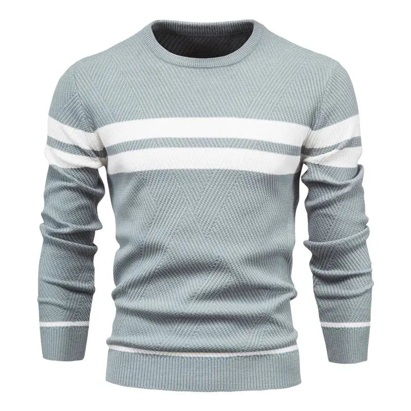 Striped Crewneck Sweater | Classic Design | Lightweight Knit | Men's Casual