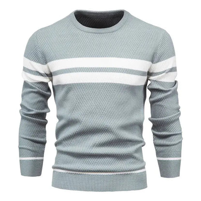 Striped Crewneck Sweater | Classic Design | Lightweight Knit | Men's Casual