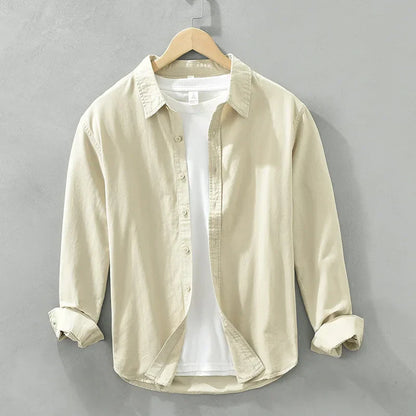 Men’s Lightweight Cotton Shirt | Casual Button-Up with Washed Finish | Everyday Layering Essential