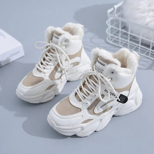 Fleece-Lined Chunky Sneakers | High-Top Design | Winter Warmth | Trendy Streetwear