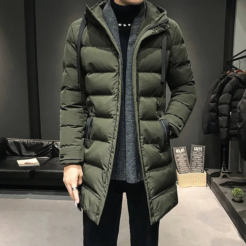 Men's Long Puffer Coat | Windproof & Warm | Winter Essential