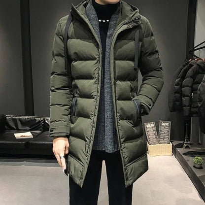 Men's Long Puffer Coat | Windproof & Warm | Winter Essential