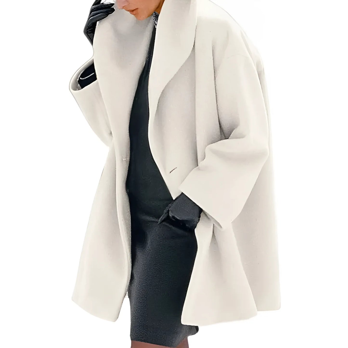Oversized Wool-Blend Coat | Wide Lapel | Minimalist Winter Outerwear