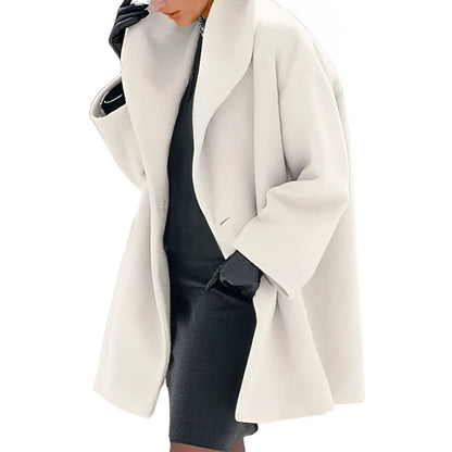 Oversized Wool-Blend Coat | Wide Lapel | Minimalist Winter Outerwear