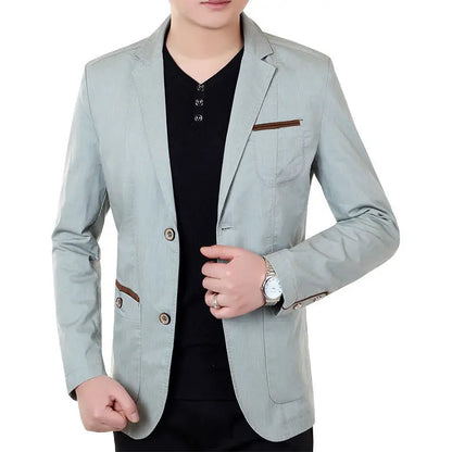 Men's Slim Fit Blazer | Linen-Look Suit Jacket | Lightweight Summer Formalwear