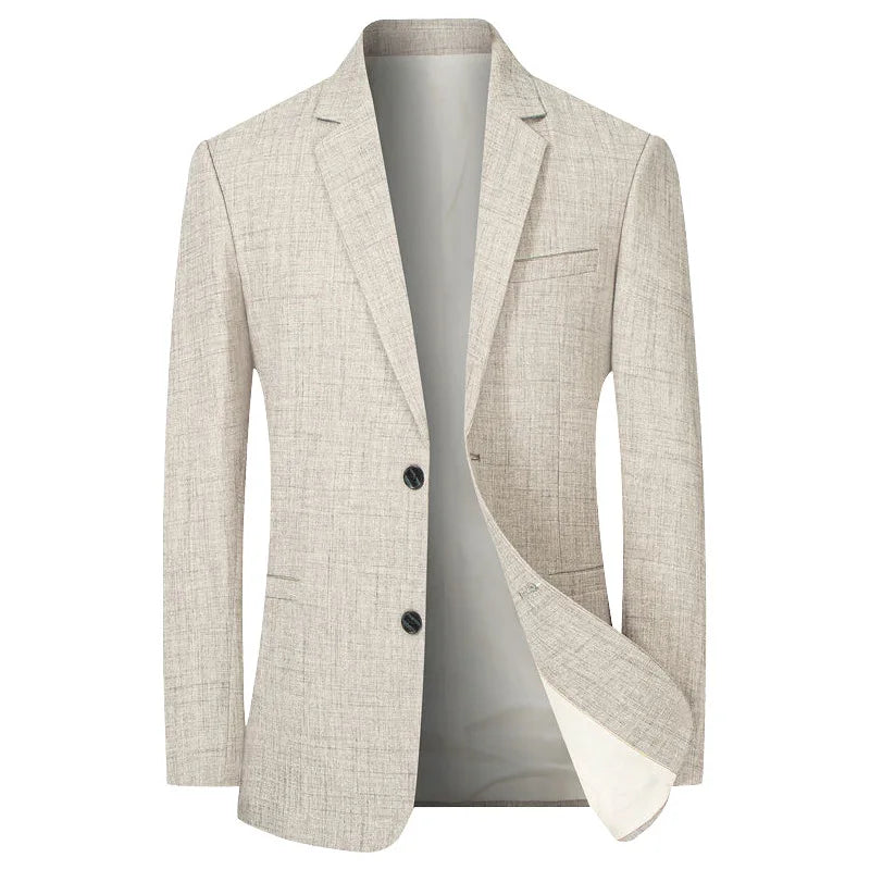 Men's Slim Fit Blazer | Linen-Look Suit Jacket | Lightweight Summer Formalwear