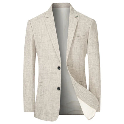 Men's Slim Fit Blazer | Linen-Look Suit Jacket | Lightweight Summer Formalwear