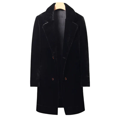 Men’s Faux Fur Overcoat | Longline Plush Jacket | Winter Street Style Layer