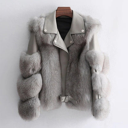 Faux Fur Biker Jacket | Luxe Layering Piece | Belted Design | Winter Glam