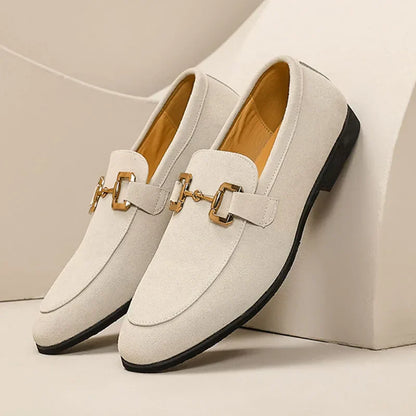 Men's Suede Loafers | Horsebit Detail | Slip-On Dress Shoe