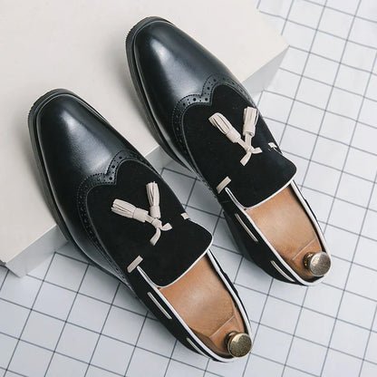 Men’s Tassel Loafers | Two-Tone Wingtip | Classic Leather Slip-Ons