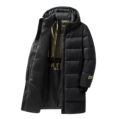 Men’s Long Down Puffer Parka | Heavyweight Winter Coat | Windproof Hooded Design