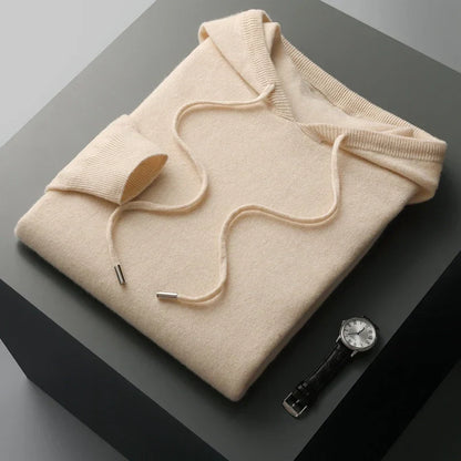 Men's Knit Hoodie | Lightweight Pullover with Drawstring Hood | Soft Fall Layer