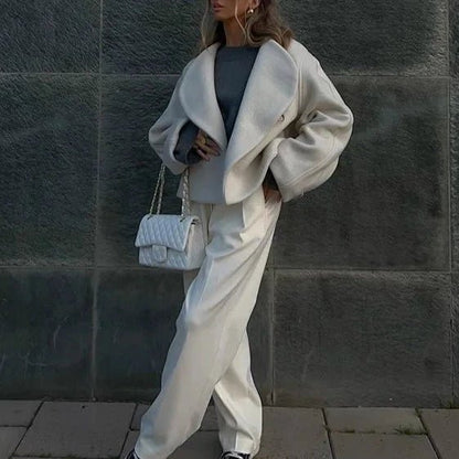 Oversized Wrap Coat | Soft Wool Blend | Minimalist Design