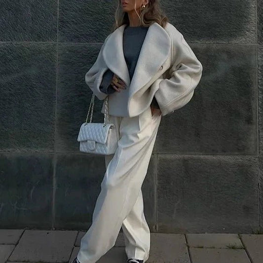 Oversized Wrap Coat | Soft Wool Blend | Minimalist Design