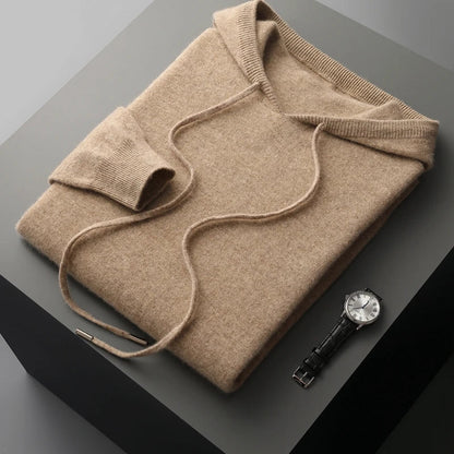 Men's Knit Hoodie | Lightweight Pullover with Drawstring Hood | Soft Fall Layer