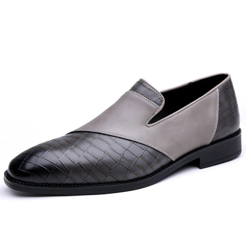 Embossed Leather Loafers | Slip-On Dress Shoes | Classic Formal Design