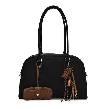 Minimalist Charm Tote Bag with Top Zip | Soft Handle, Casual Everyday Style