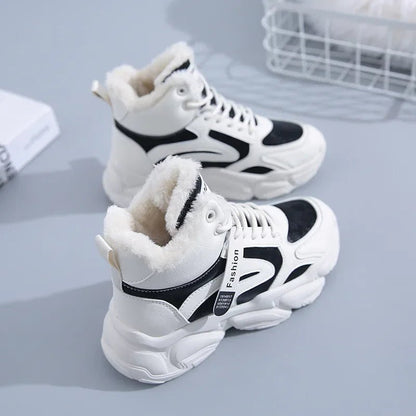 Fleece-Lined Chunky Sneakers | High-Top Design | Winter Warmth | Trendy Streetwear