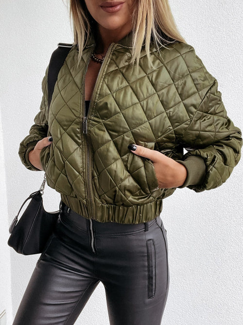 Quilted Bomber Jacket | Lightweight & Stylish | Satin Finish | Casual Layering