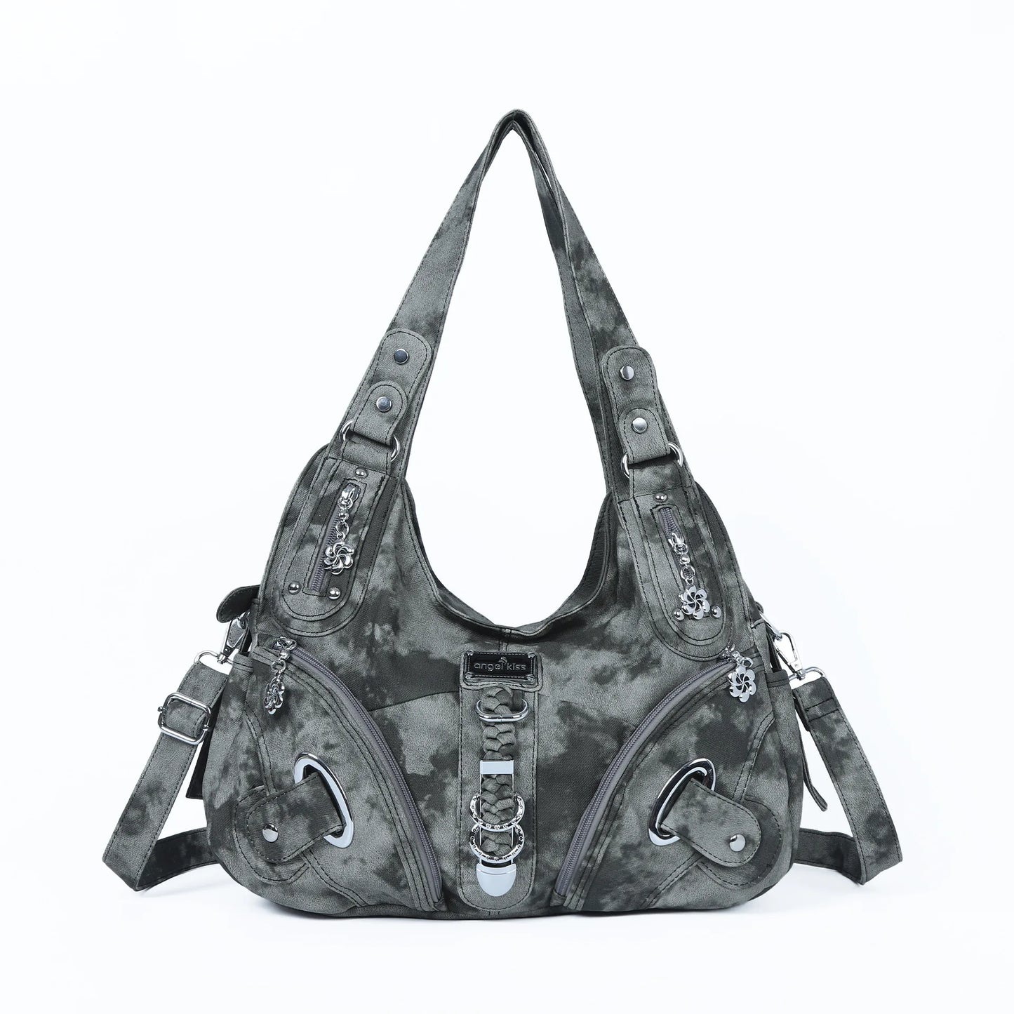 Convertible Shoulder Bag | Multi-Zip Faux Leather | Chic Carryall