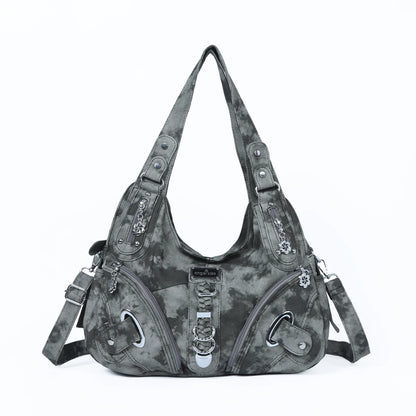 Convertible Shoulder Bag | Multi-Zip Faux Leather | Chic Carryall