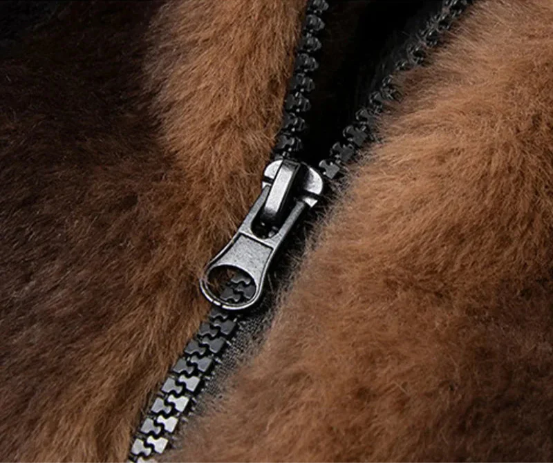 Men’s Faux Fur Jacket | Oversized Plush Fit & Ribbed Trim | Cold Weather Statement
