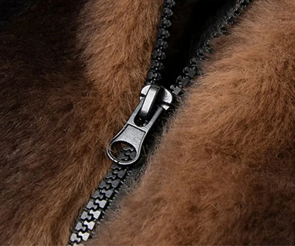 Men’s Faux Fur Jacket | Oversized Plush Fit & Ribbed Trim | Cold Weather Statement