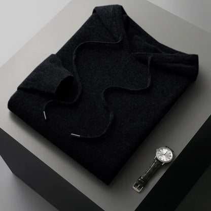 Men's Knit Hoodie | Lightweight Pullover with Drawstring Hood | Soft Fall Layer