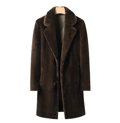 Men’s Faux Fur Overcoat | Longline Plush Jacket | Winter Street Style Layer