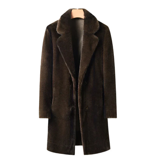 Men’s Faux Fur Overcoat | Longline Plush Jacket | Winter Street Style Layer