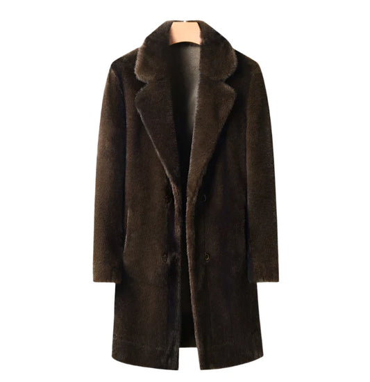 Men’s Faux Fur Overcoat | Longline Plush Jacket | Winter Street Style Layer
