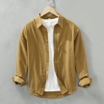 Men’s Lightweight Cotton Shirt | Casual Button-Up with Washed Finish | Everyday Layering Essential