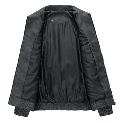 Men’s Faux Suede Zip Jacket | Elastic Hem | Lightweight Streetwear Layer