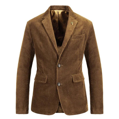Men’s Corduroy Blazer | Slim Fit Sport Coat | Textured Casual Jacket in Brown