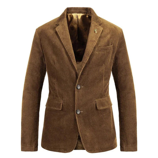 Men’s Corduroy Blazer | Slim Fit Sport Coat | Textured Casual Jacket in Brown