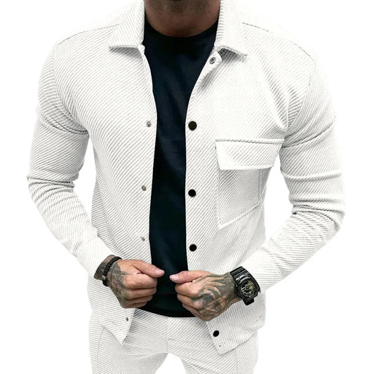 Men’s Knit Shirt Jacket | Lightweight Button-Up | Casual Streetwear Staple