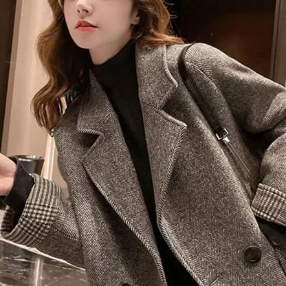 Double-Breasted Wool Blend Coat | Oversized Fit | Timeless Style | Casual & Office Wear