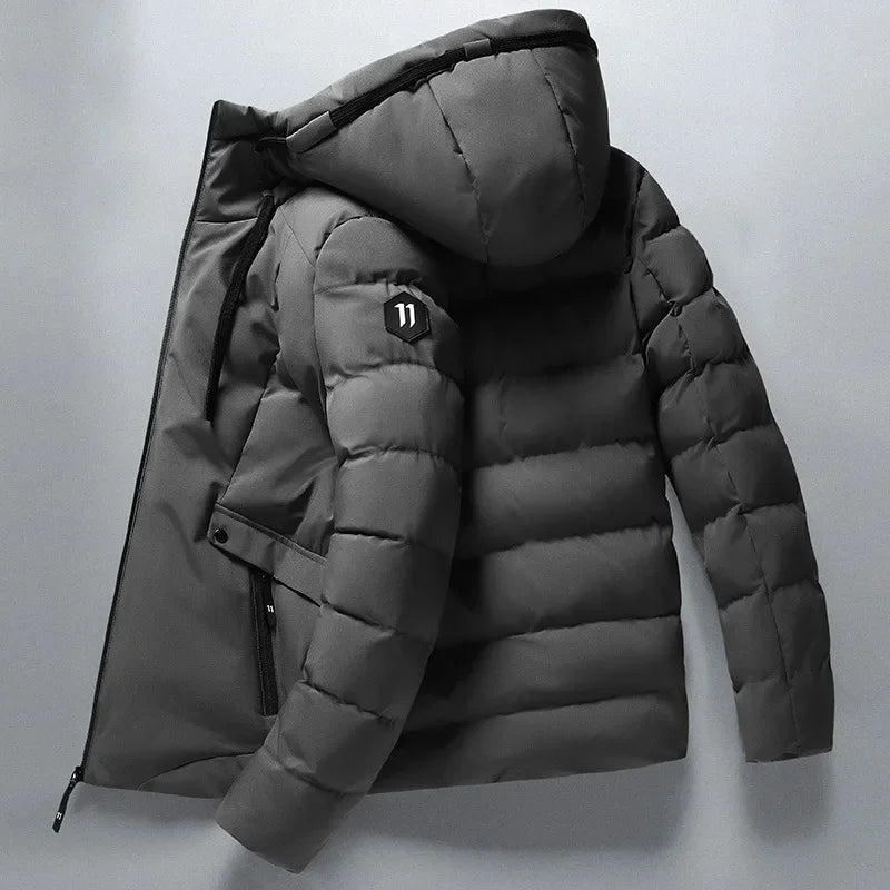 Men's Hooded Puffer Jacket | Windproof Quilted Outerwear | Insulated Winter Essential