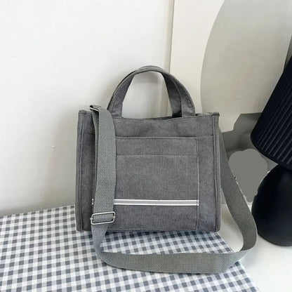 Everyday Canvas Shoulder Tote | Contrast Strap | Lightweight Design
