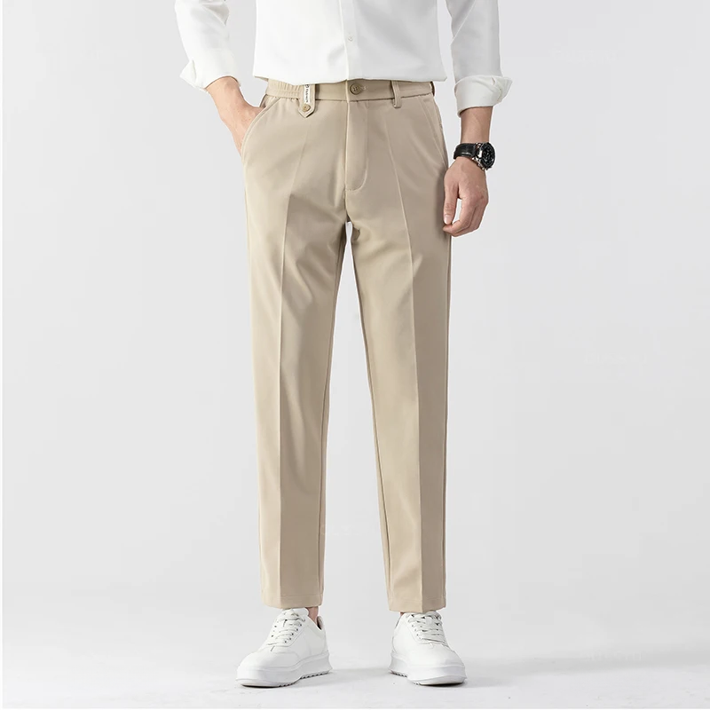 Slim Fit Trousers | Stretch Waist with Tapered Leg