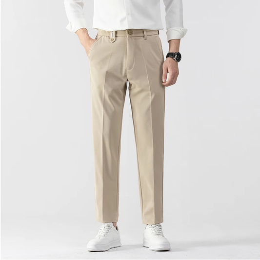 Slim Fit Trousers | Stretch Waist with Tapered Leg