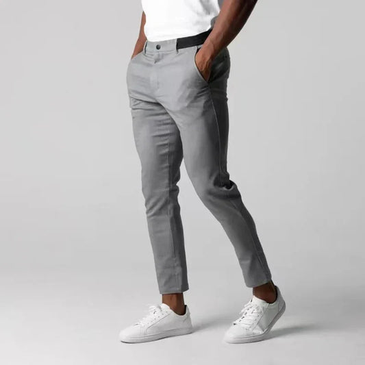 Slim Fit Stretch Chino Pants | Cropped Tapered Leg | Everyday Casual Workwear