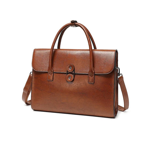 Work Tote Bag | Glossy Vegan Leather with Laptop Sleeve