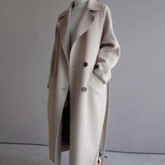 Belted Wrap Coat | Soft Brushed Finish | Oversized Fit with Patch Pockets