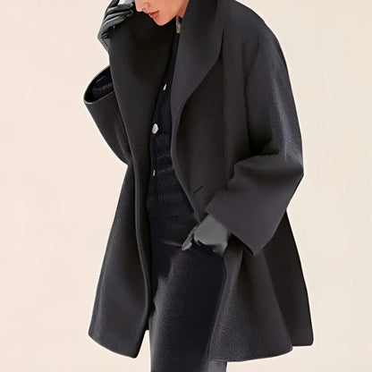 Oversized Wool-Blend Coat | Wide Lapel | Minimalist Winter Outerwear